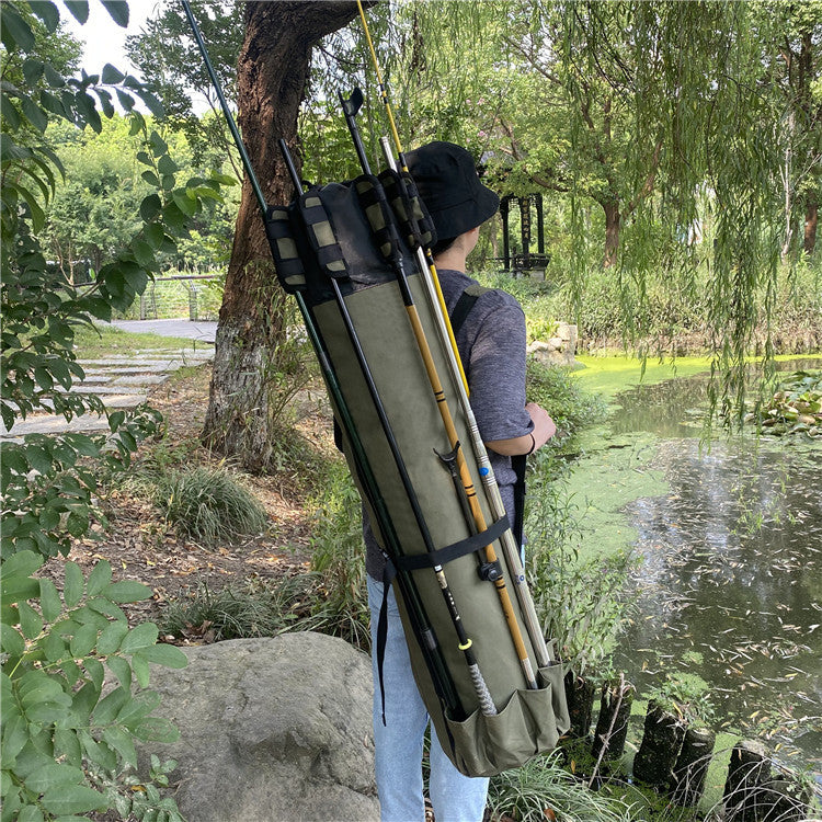 Enhance Your Fishing Experience with the Fishing Rod Fishing Gear Cylindrical Fishing Bag
