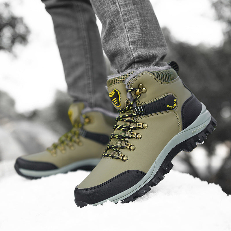 Warm Plush Ankle Boots Hiking Lace-up Shoes