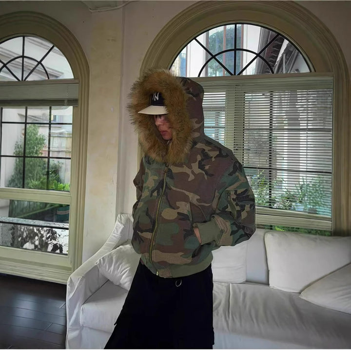 Double-sided Camouflage Cotton Jacket For Men