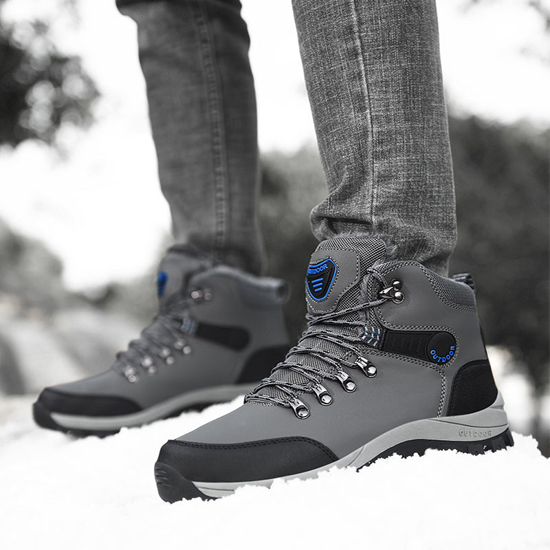 Warm Plush Ankle Boots Hiking Lace-up Shoes