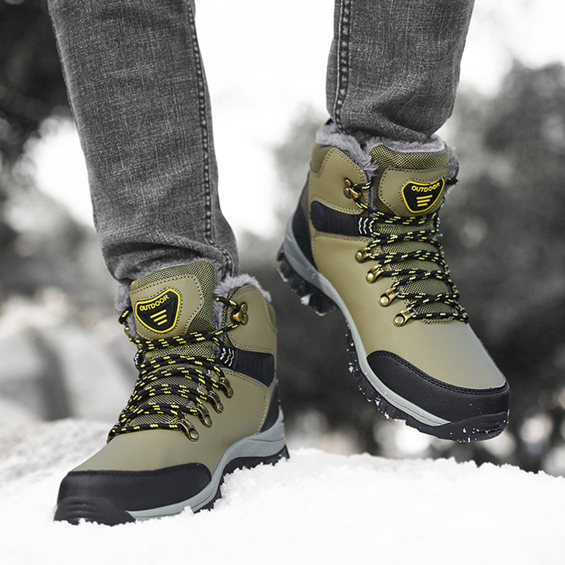 Warm Plush Ankle Boots Hiking Lace-up Shoes