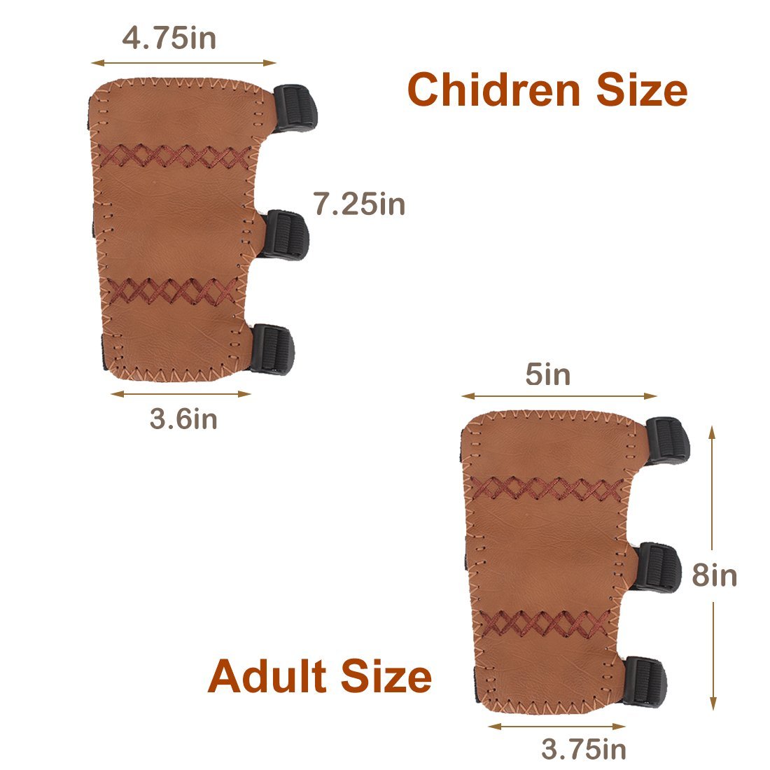 Youth Leather 3-Strap Arm Guard, Archery Arm Protector