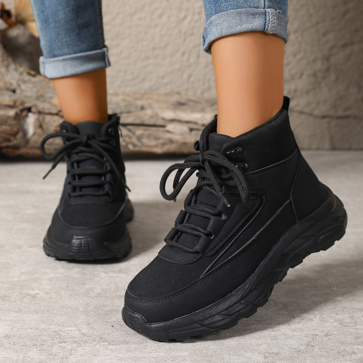 Fleece Lined Padded Warm Hiking Shoes