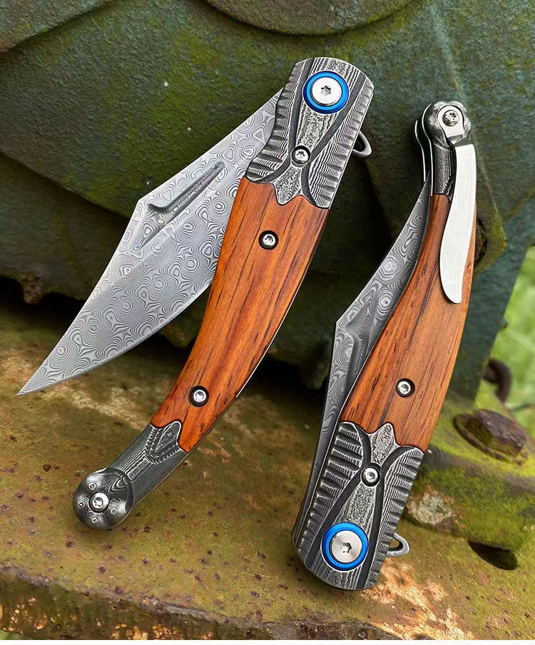 Small Folding Knife Damascus Steel