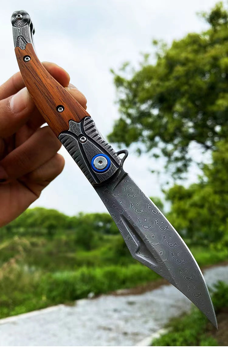 Small Folding Knife Damascus Steel