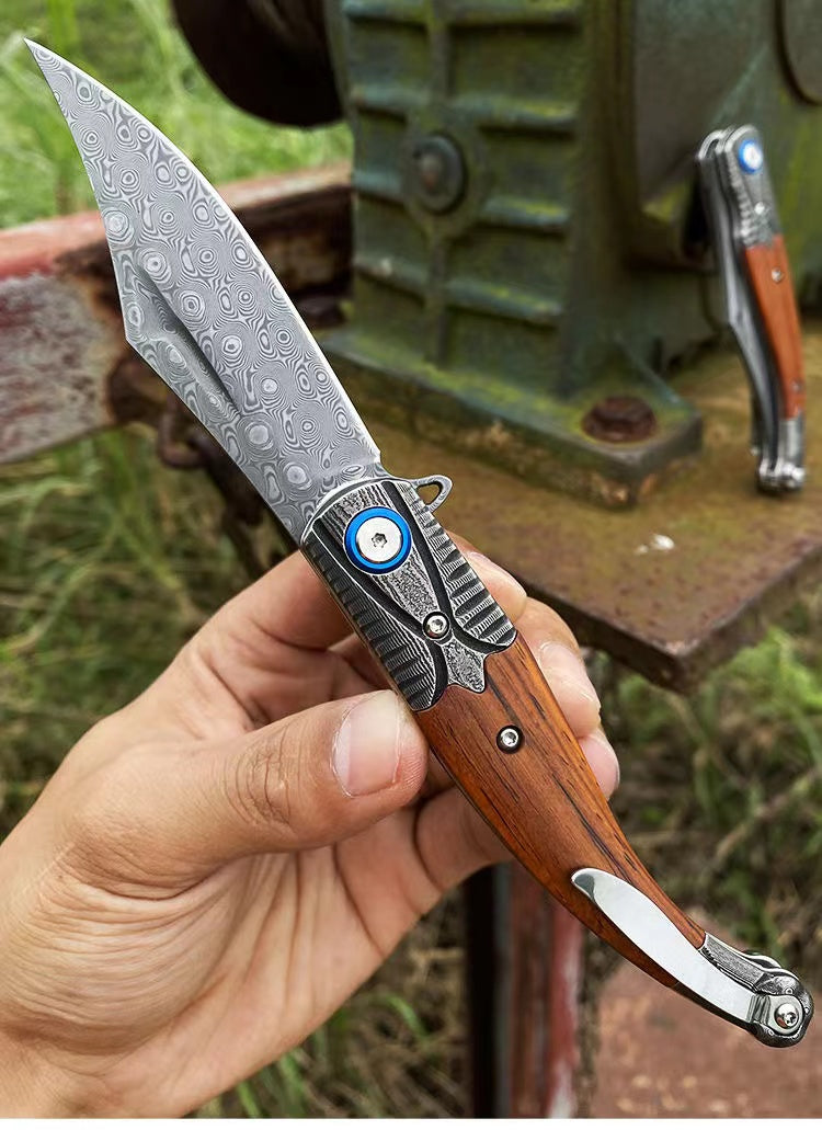 Small Folding Knife Damascus Steel