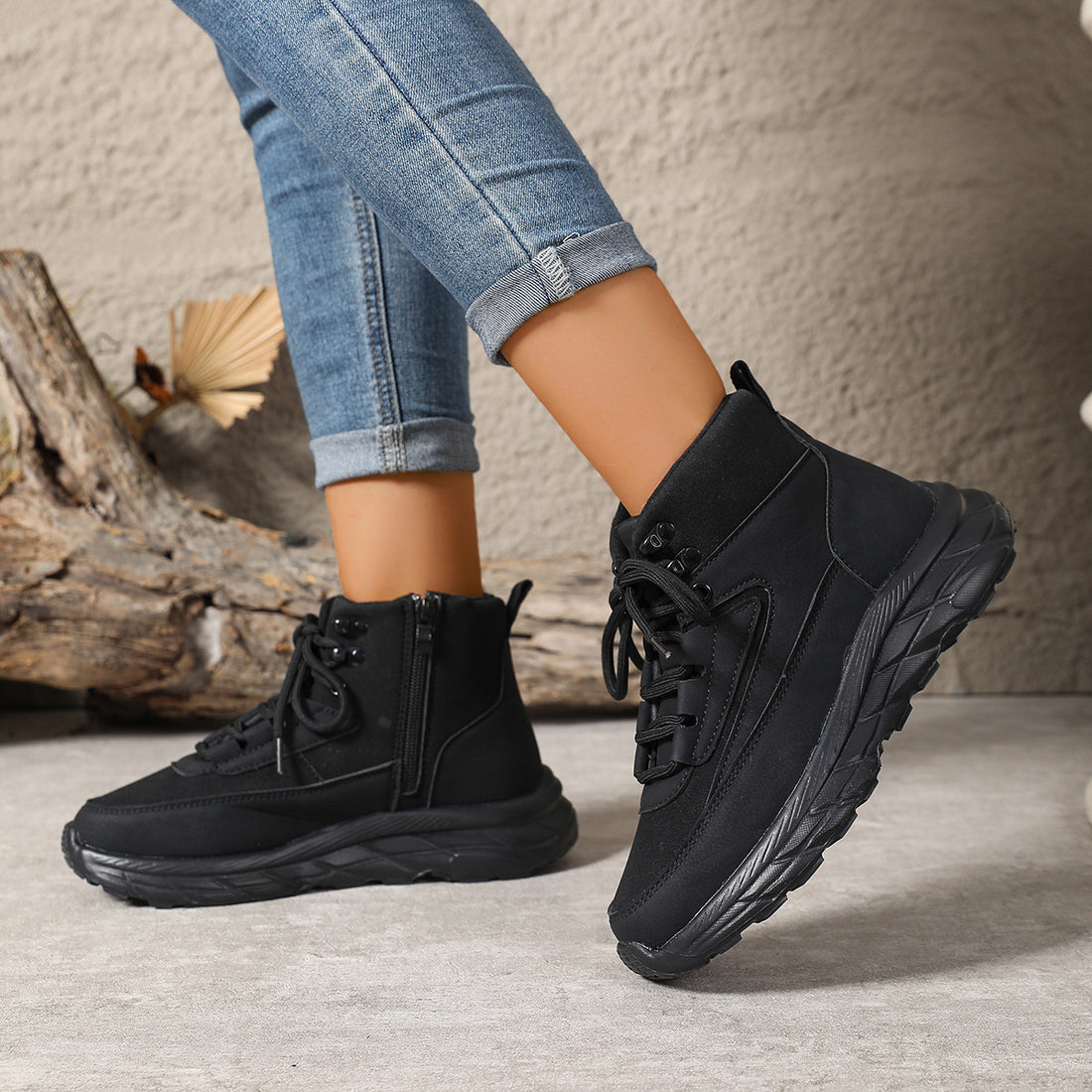 Fleece Lined Padded Warm Hiking Shoes