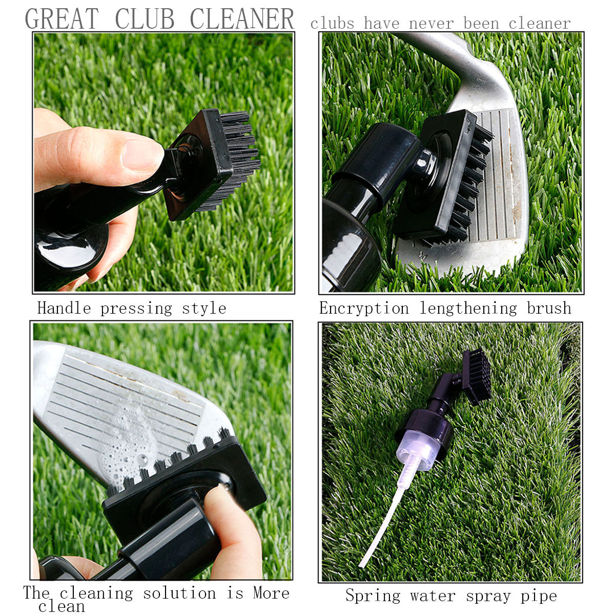 Upgraded Golf Club Water Spray Cleaning Brush