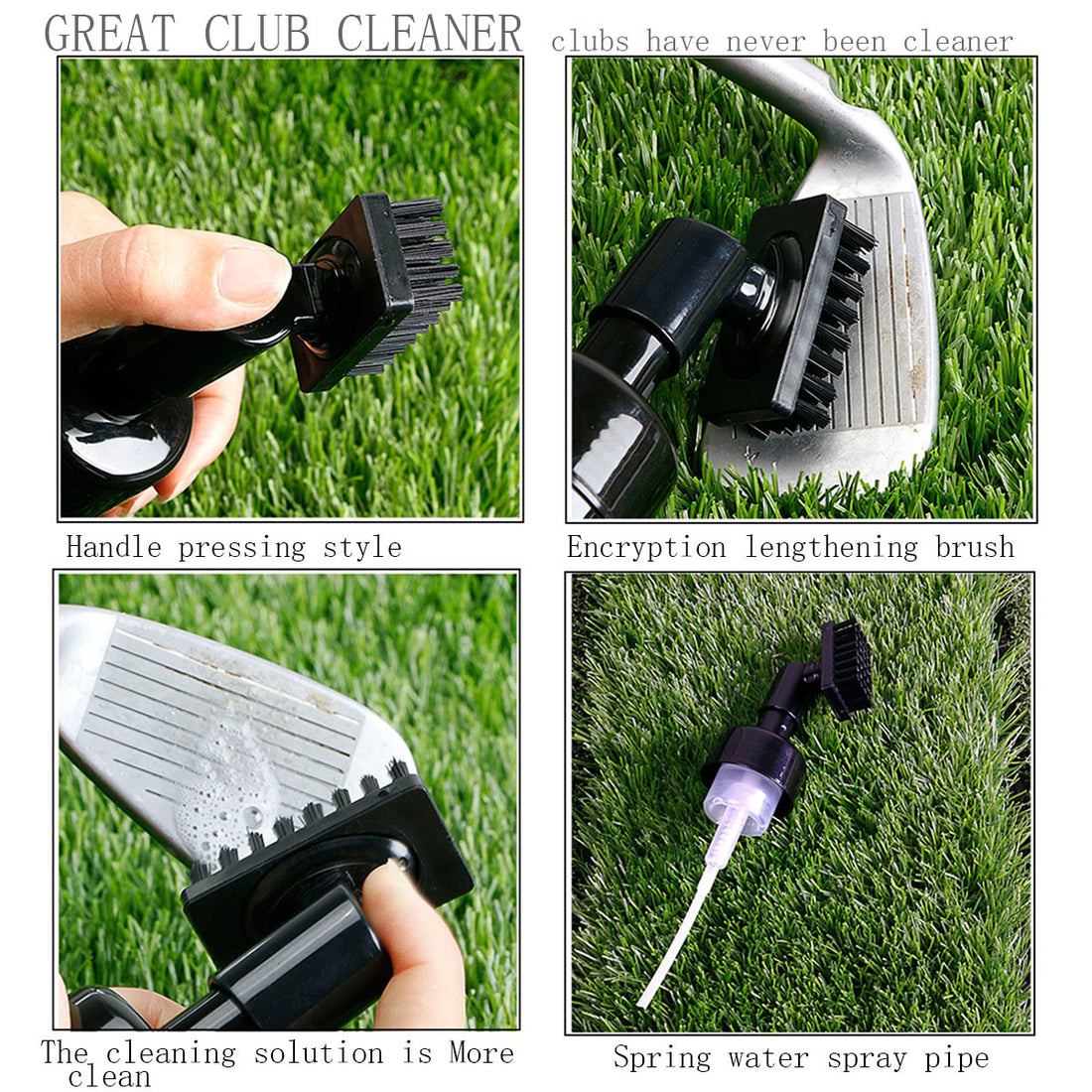 Upgraded Golf Club Water Spray Cleaning Brush