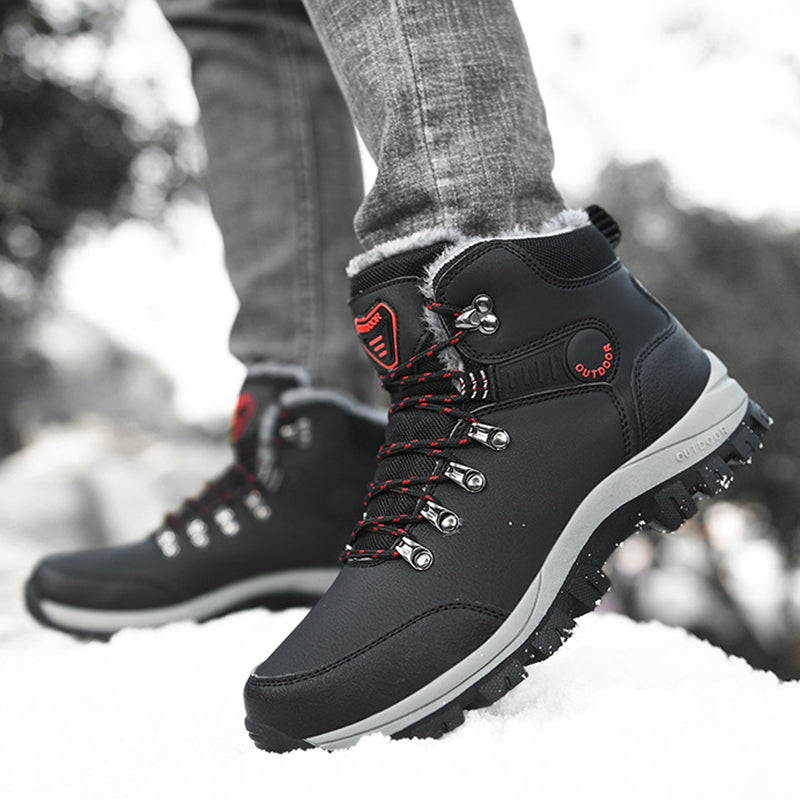 Warm Plush Ankle Boots Hiking Lace-up Shoes