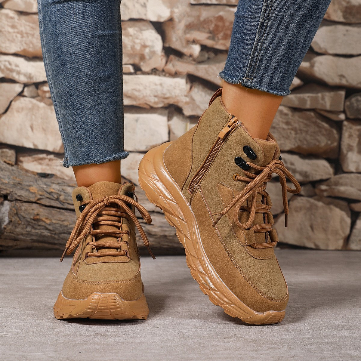 Fleece Lined Padded Warm Hiking Shoes