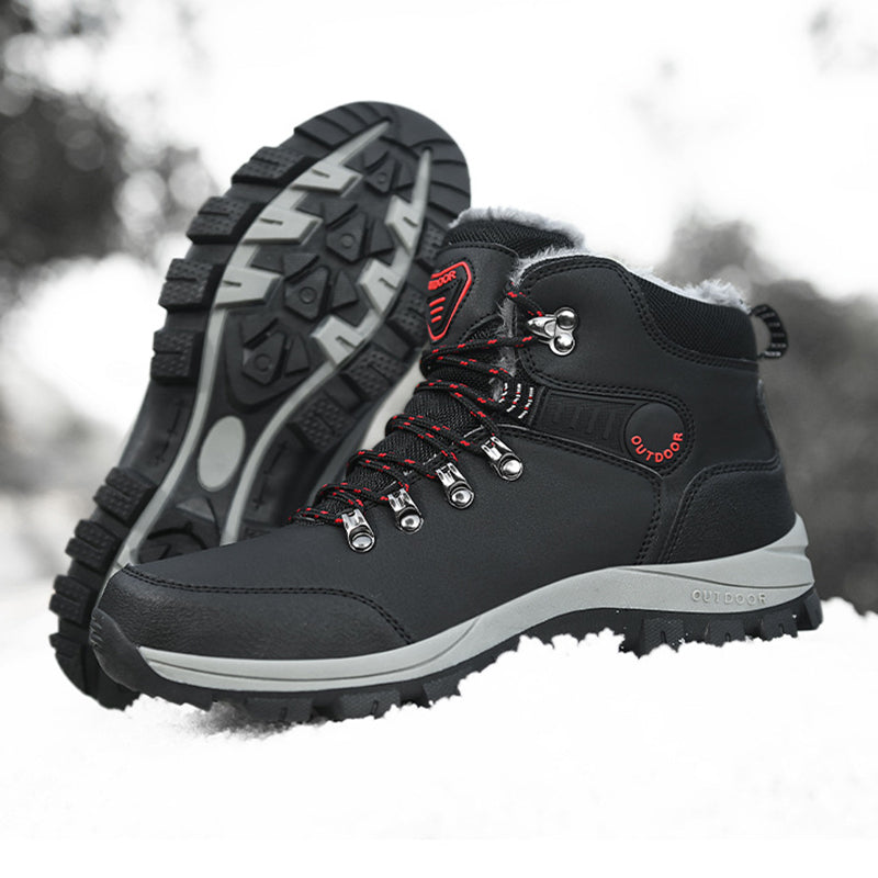 Warm Plush Ankle Boots Hiking Lace-up Shoes