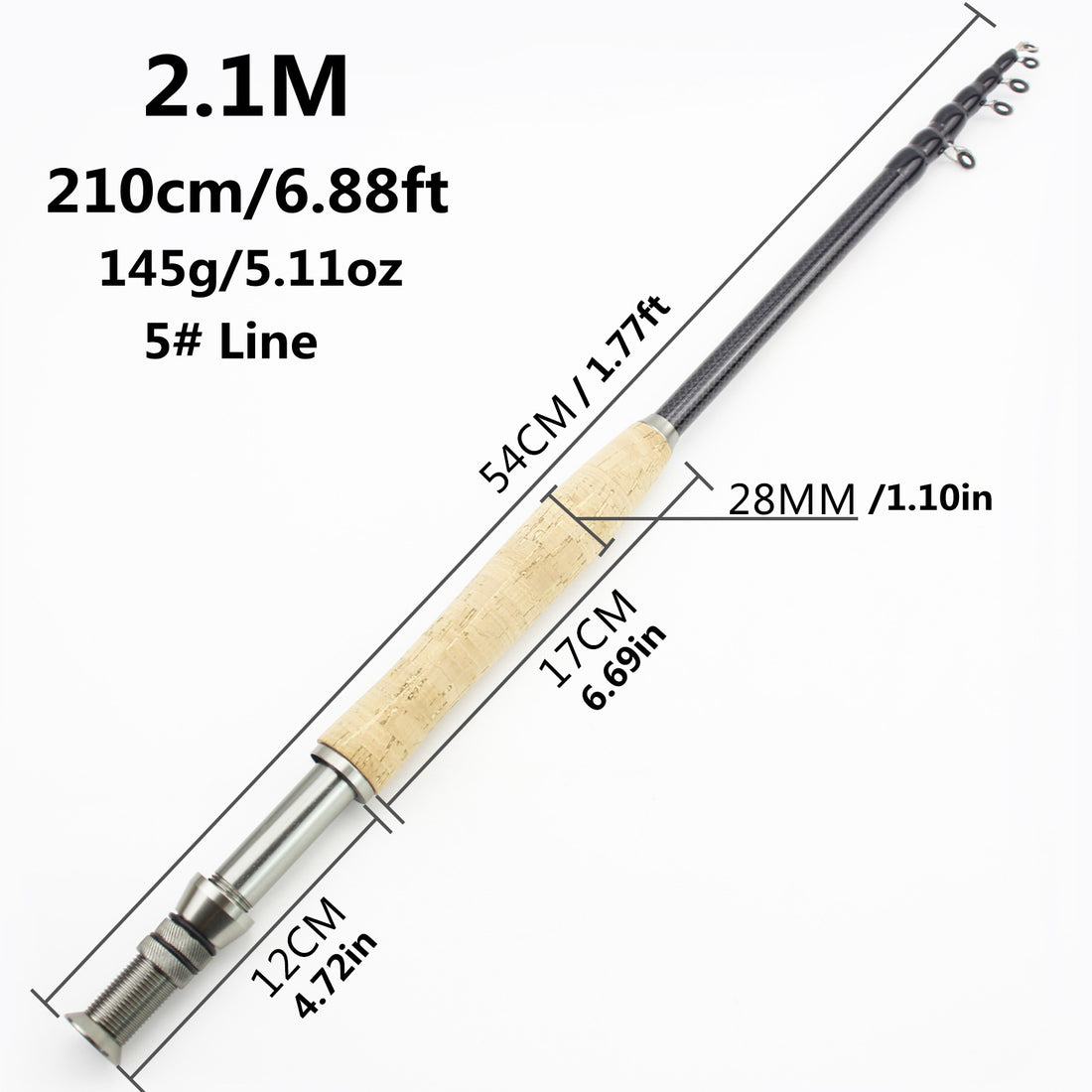 Neutral Wood Handle Fly Fishing Rod