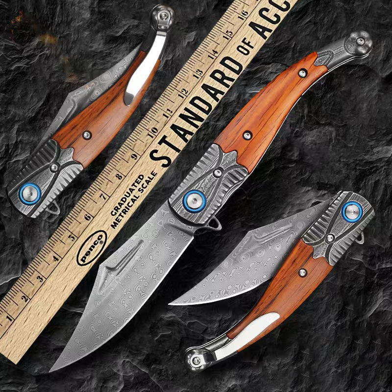 Small Folding Knife Damascus Steel