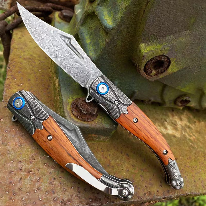 Small Folding Knife Damascus Steel