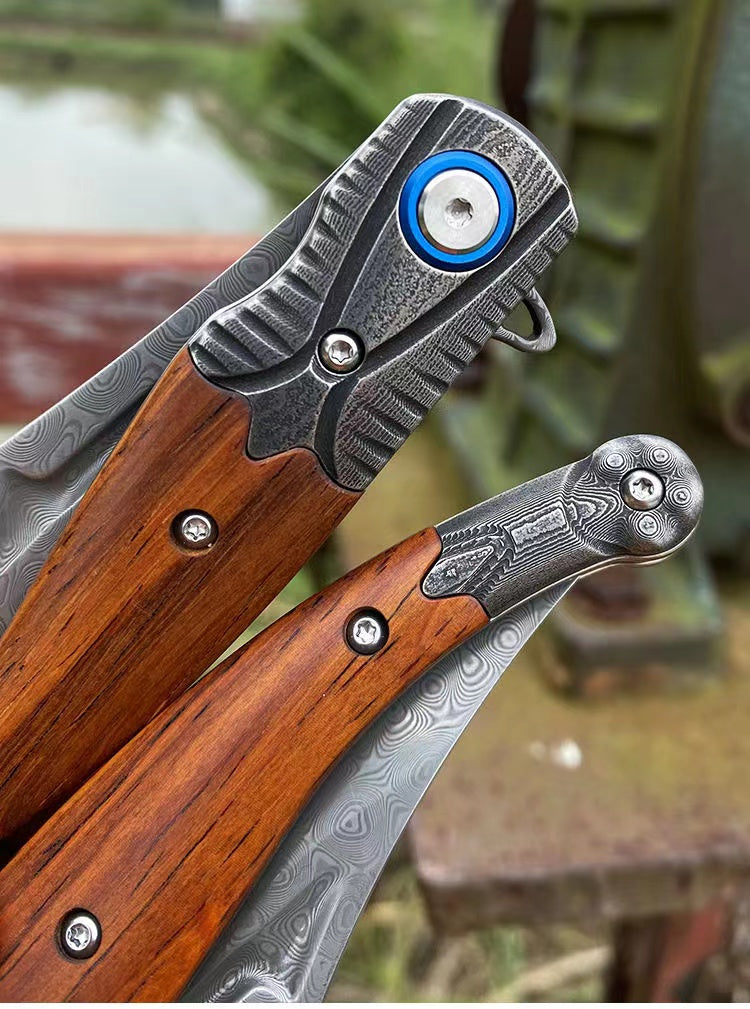 Small Folding Knife Damascus Steel