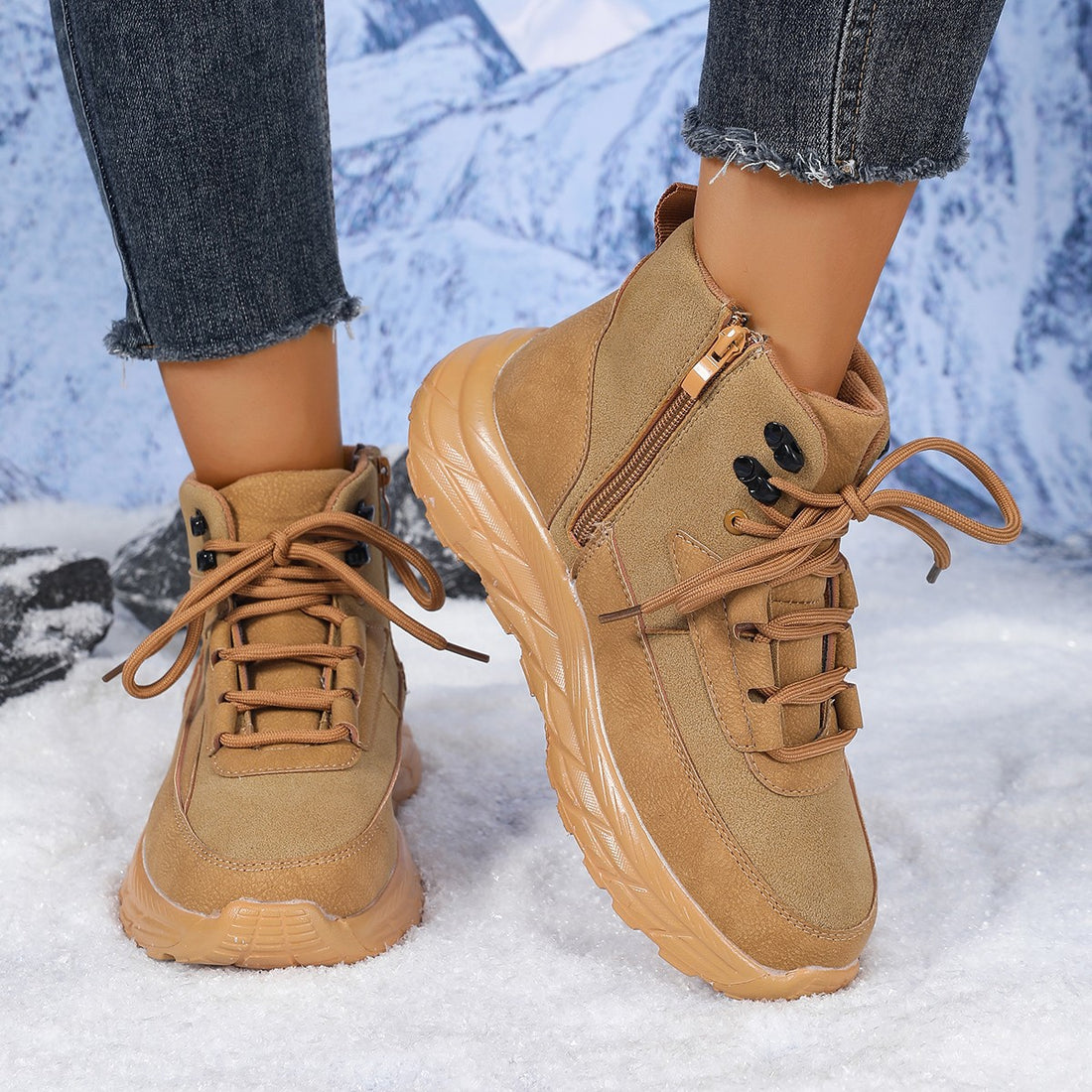 Fleece Lined Padded Warm Hiking Shoes