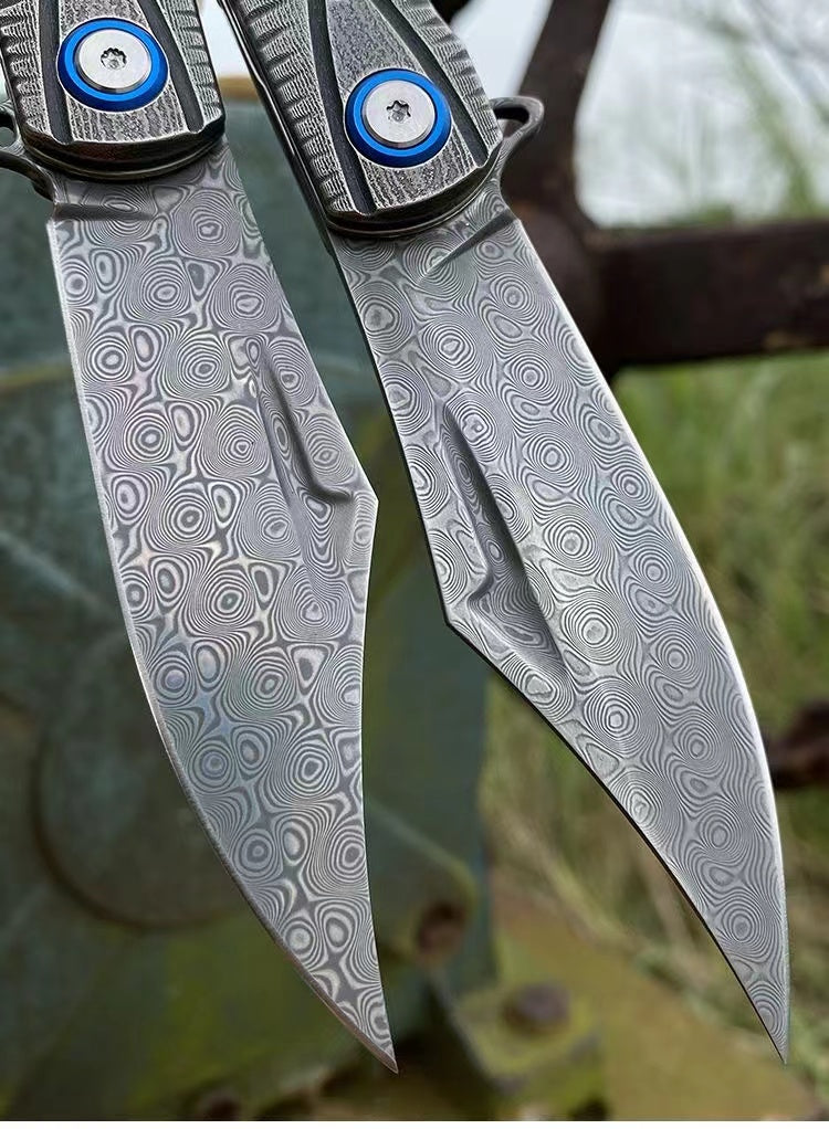 Small Folding Knife Damascus Steel