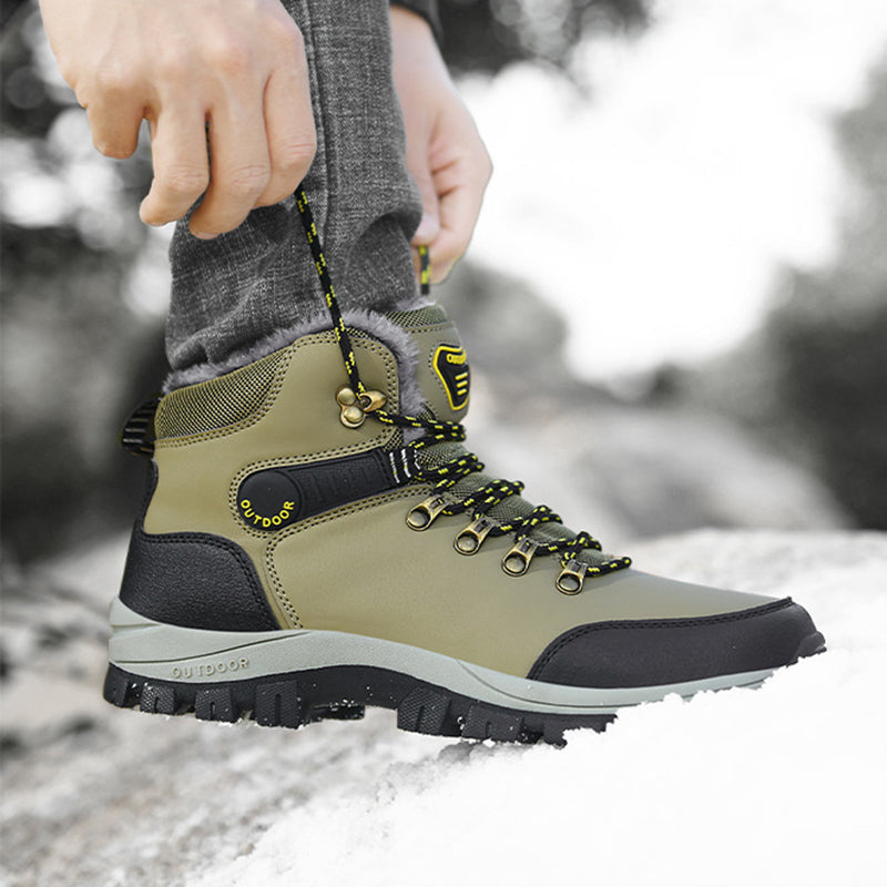 Warm Plush Ankle Boots Hiking Lace-up Shoes