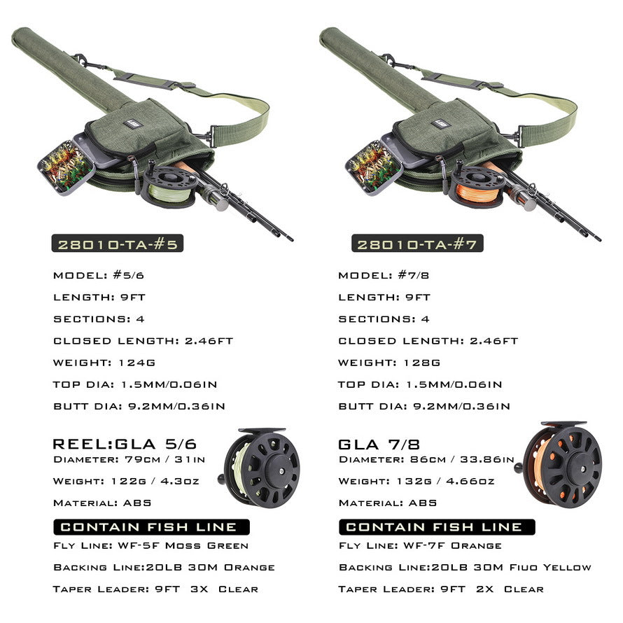 Fly Fishing Rod Bag Reel Combo With Carry Case