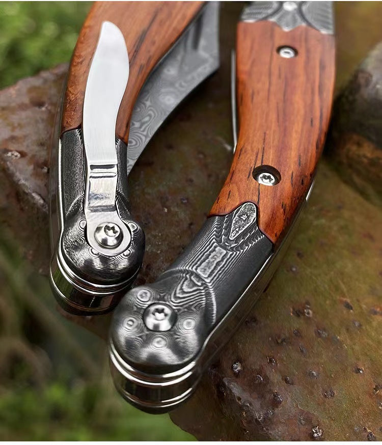 Small Folding Knife Damascus Steel