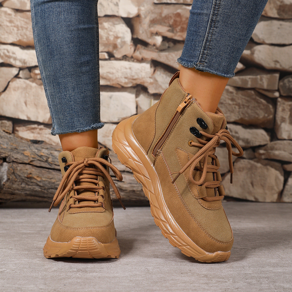 Fleece Lined Padded Warm Hiking Shoes