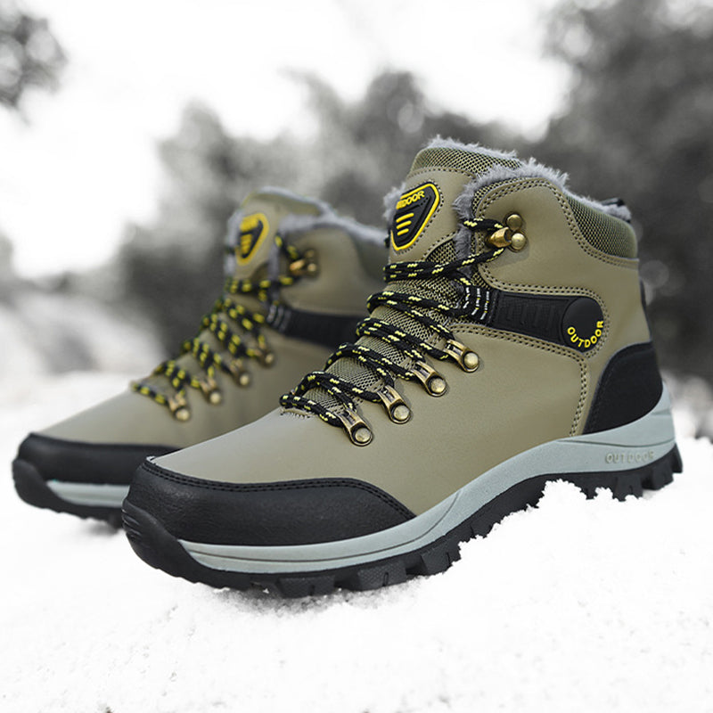 Warm Plush Ankle Boots Hiking Lace-up Shoes
